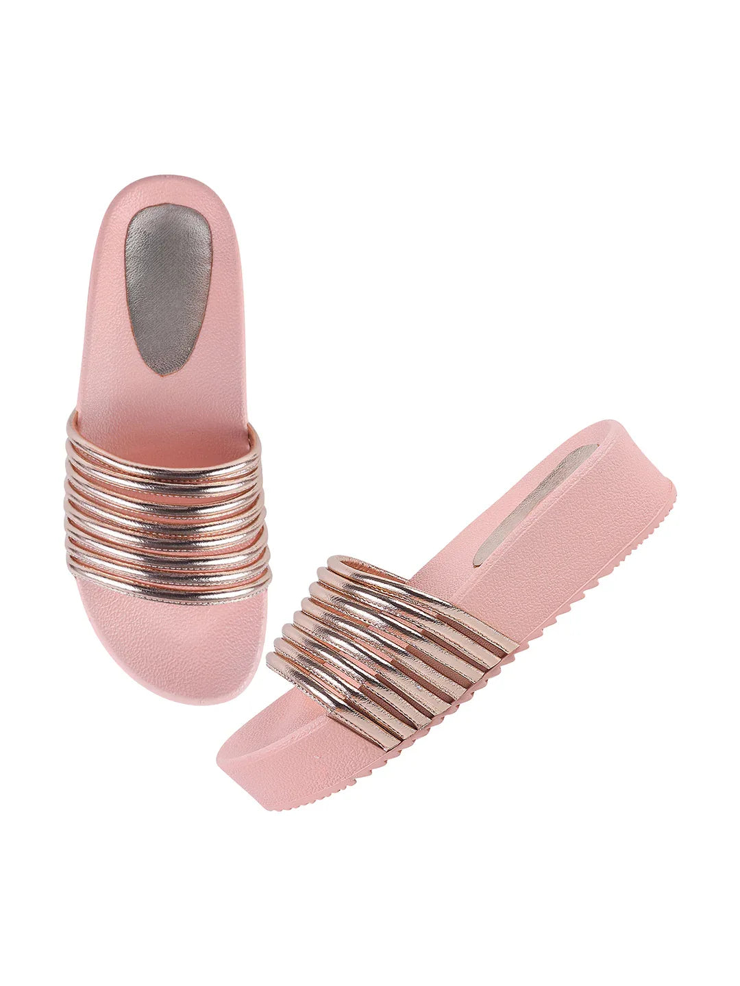 Textured Wide Strap Slides