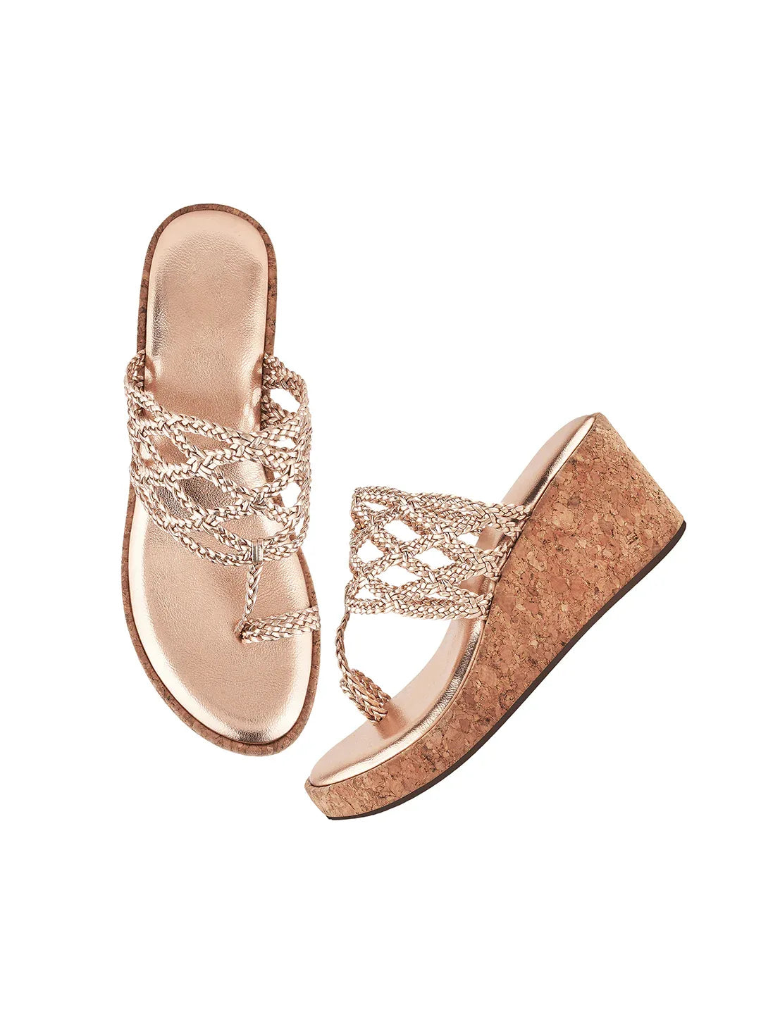 Braided Comfort Cork Wedges