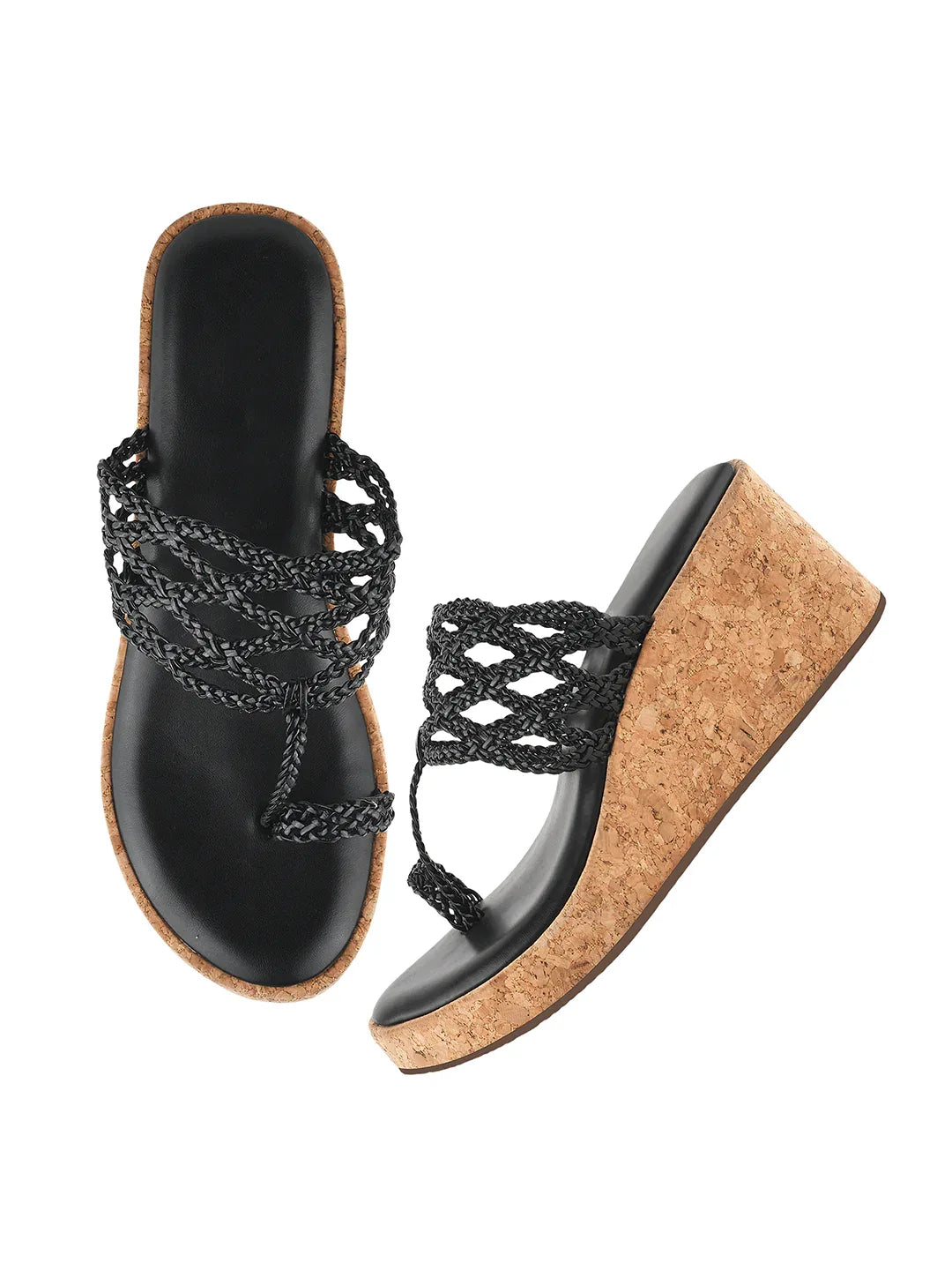 Braided Comfort Cork Wedges