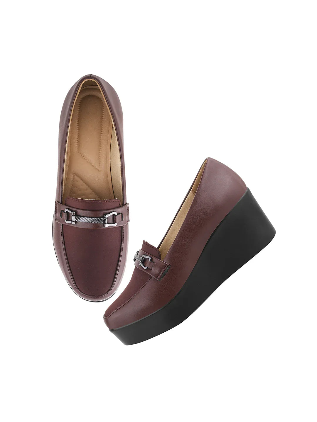Smart Casual Low Platform Wedge Loafers