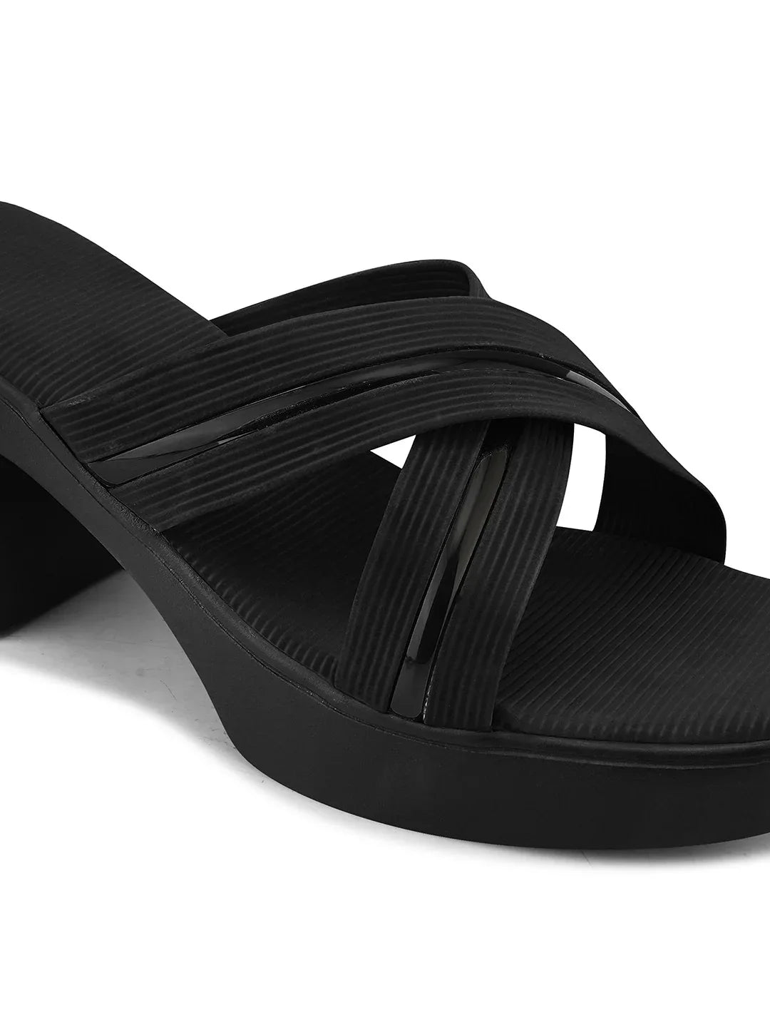 Party Wear Block Heels with Shimmer Detail