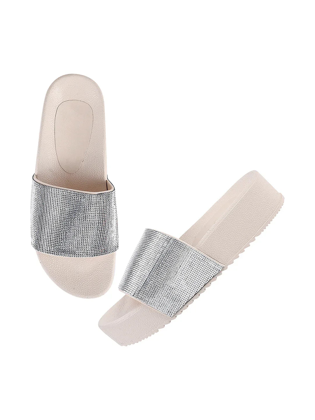 Textured Wide Strap Slides