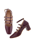 Ankle Strap Patent Block Heels