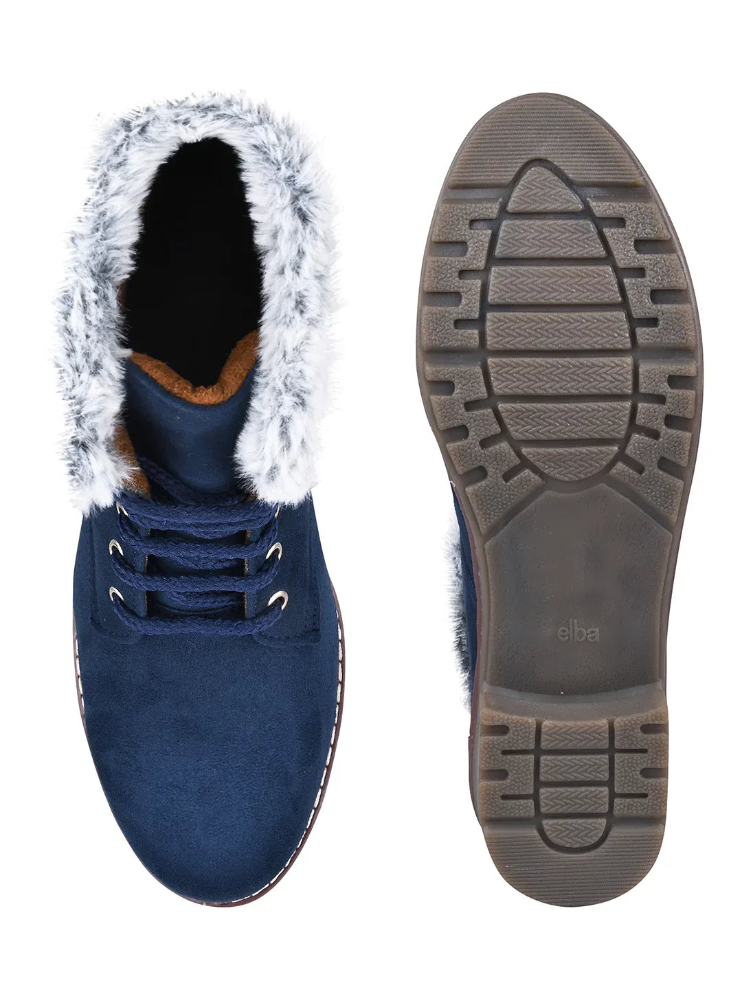 Cold Guard Lace-Up Fur Ankle Boots