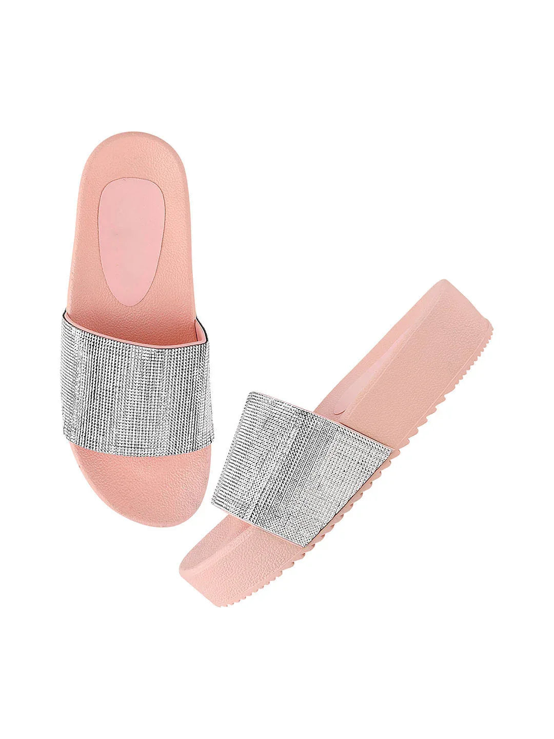 Textured Wide Strap Slides