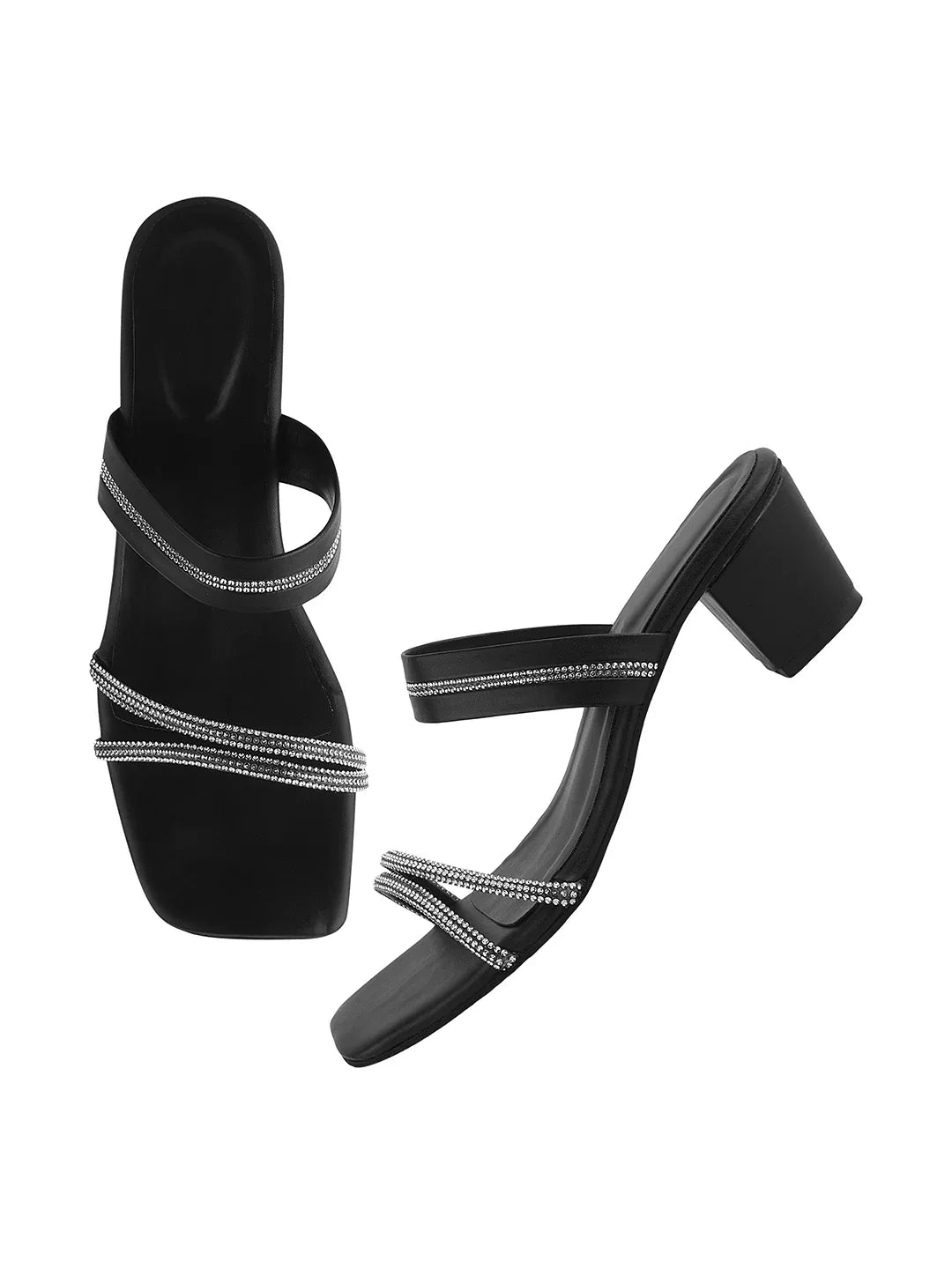 Elegant Shimmer Strap Heels