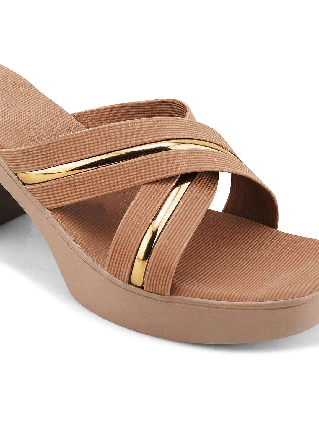 Party Wear Block Heels with Shimmer Detail