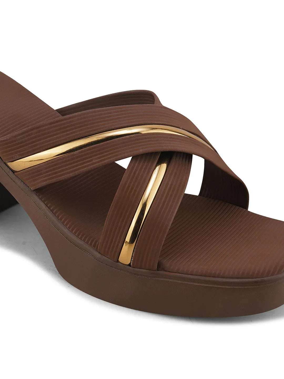 Party Wear Block Heels with Shimmer Detail