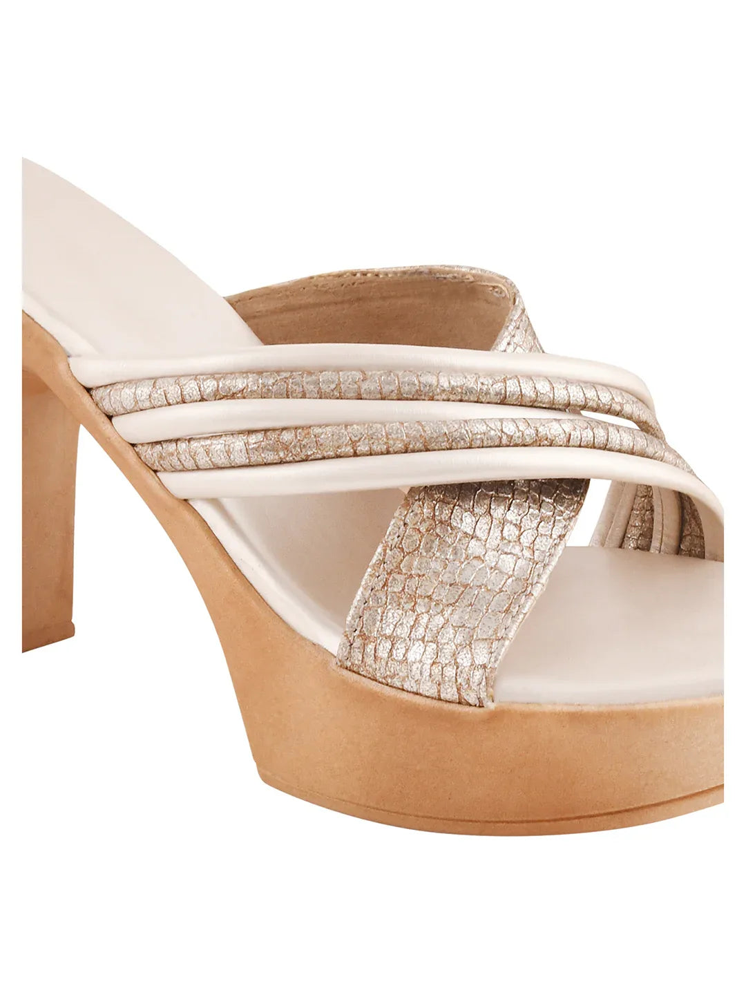 Textured Strap Statement Heels