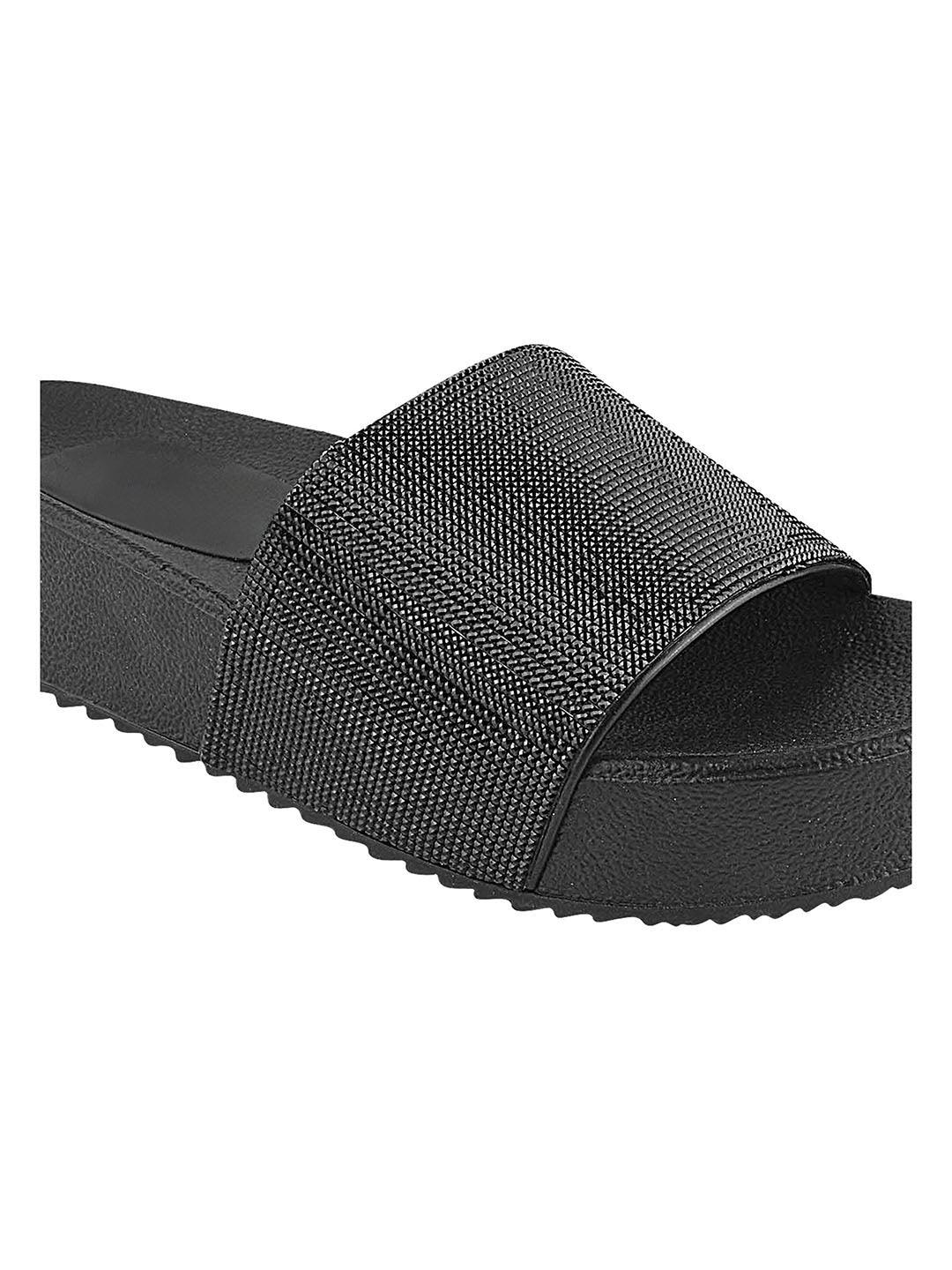 Textured Wide Strap Slides
