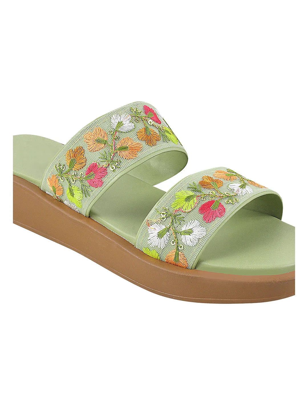 Garden Bloom Embroidered Comfort Slides