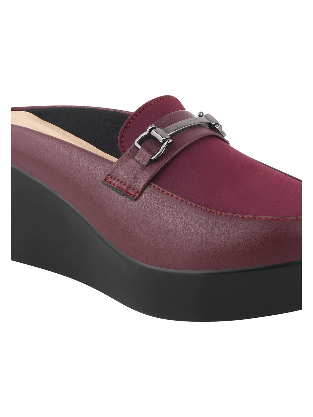 Minimal Buckle Wedge Loafers