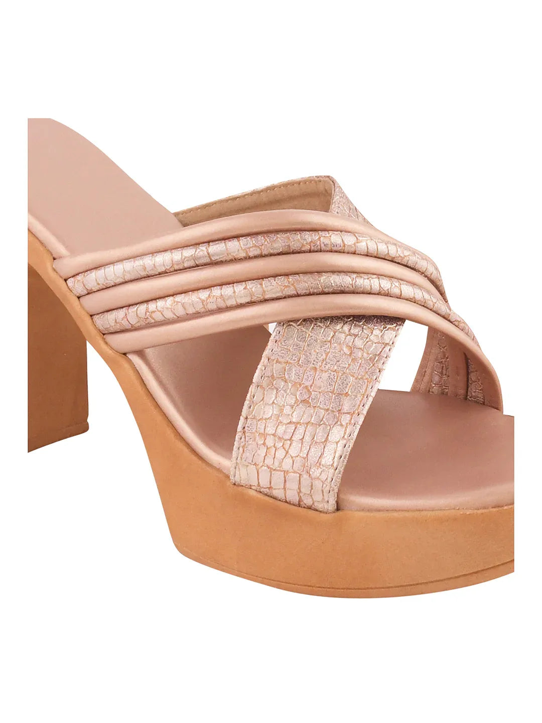 Textured Strap Statement Heels
