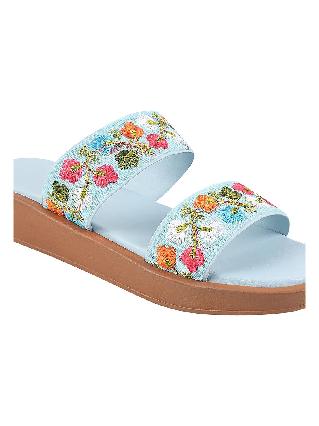 Garden Bloom Embroidered Comfort Slides