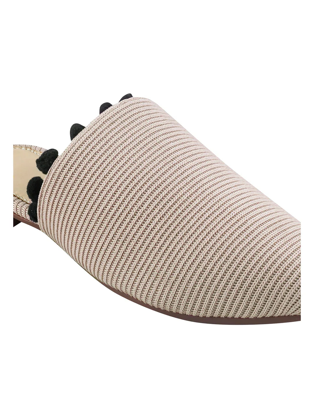 Classic Textured Flat Mules with Soft Insole