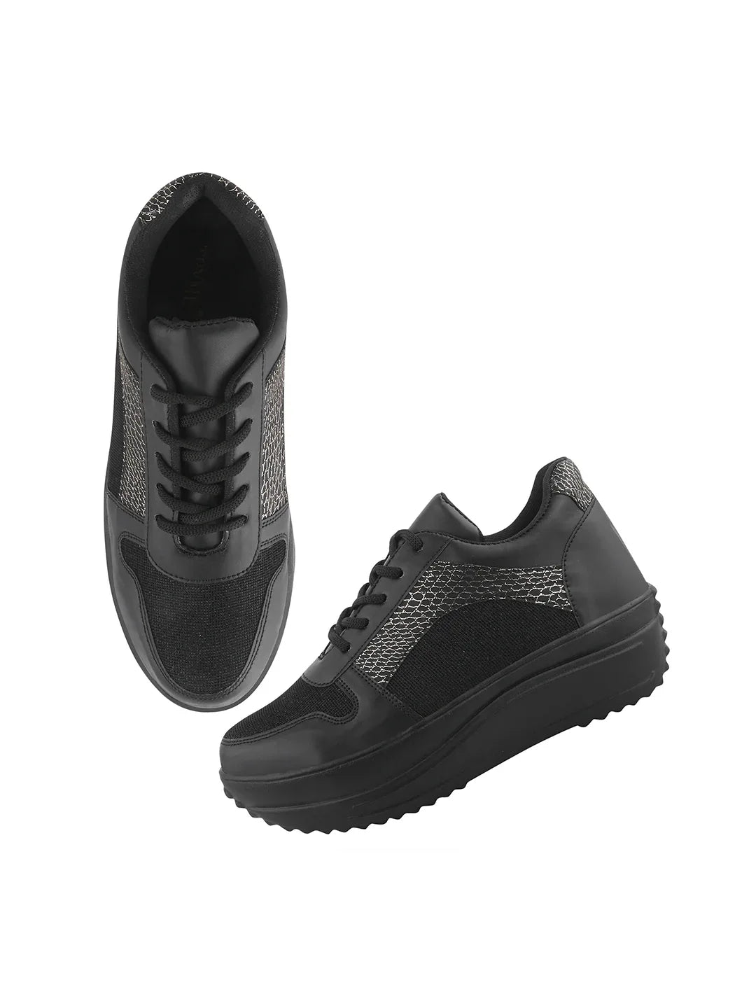 TRYME Bold Casual Mesh Lace Up Sneakers For Women's