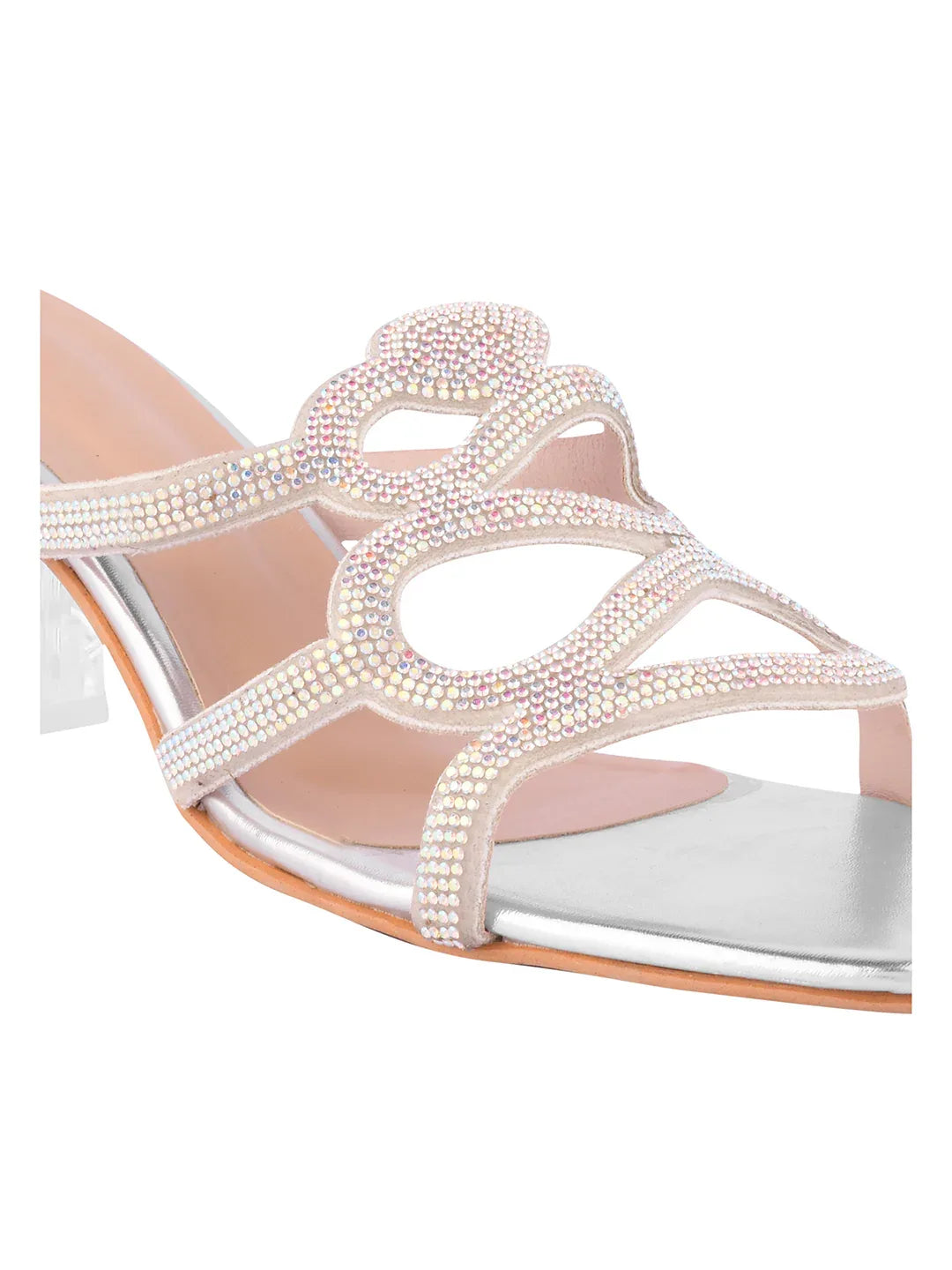 Crystal Strap Block Heel Sandals