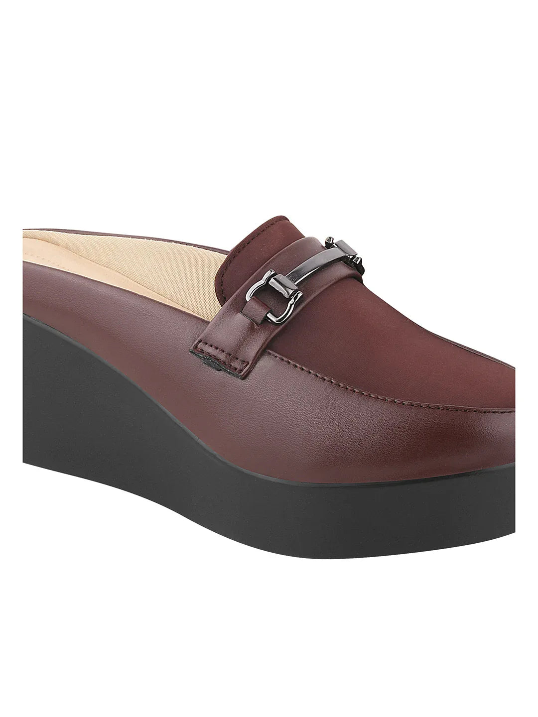 Minimal Buckle Wedge Loafers