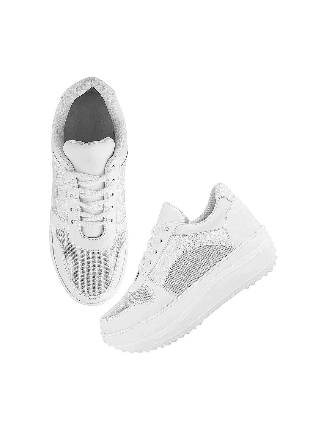 TRYME Bold Casual Mesh Lace Up Sneakers For Women's