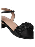 Chic Ruched Block Heel Sandals