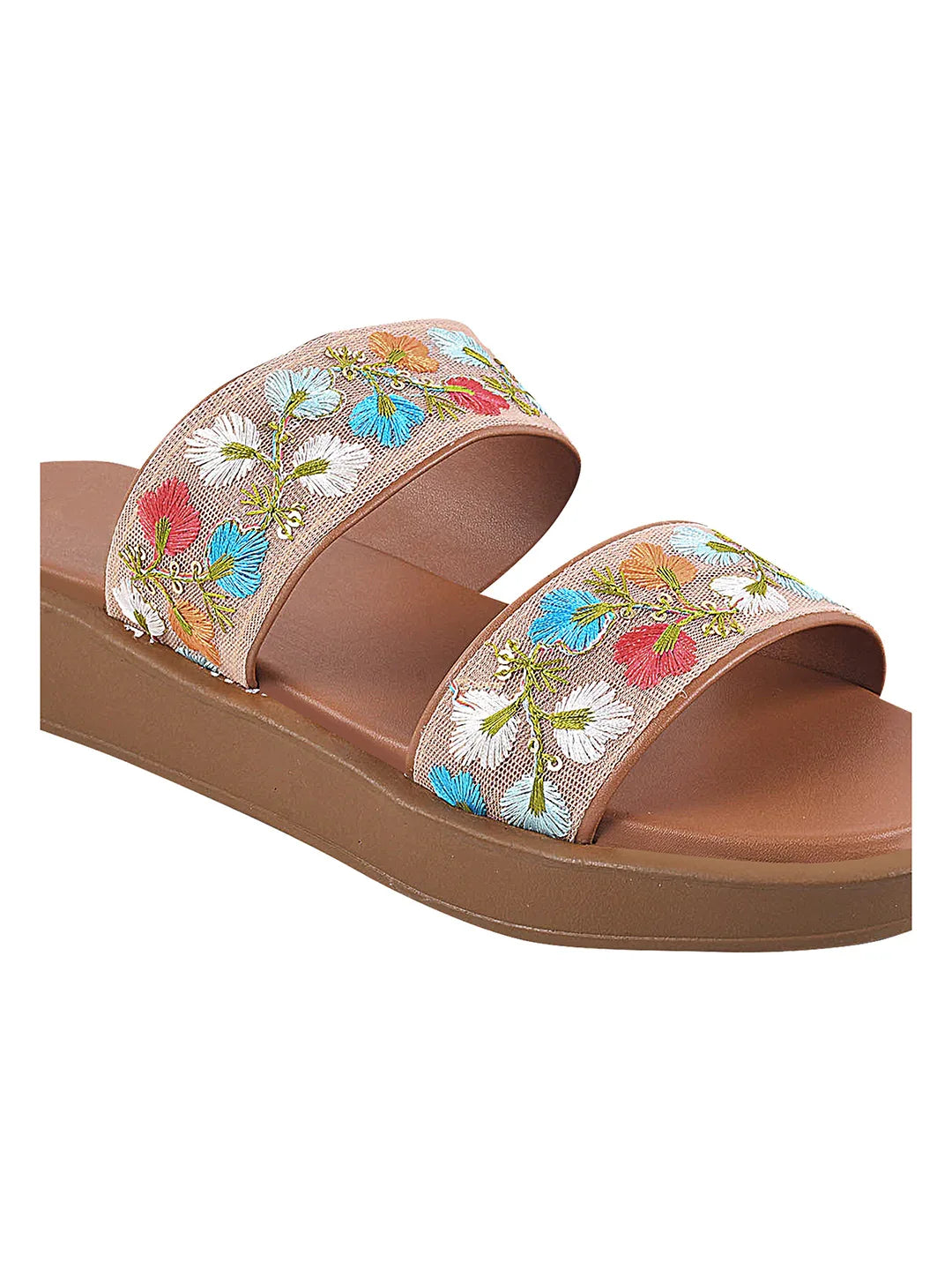 Garden Bloom Embroidered Comfort Slides
