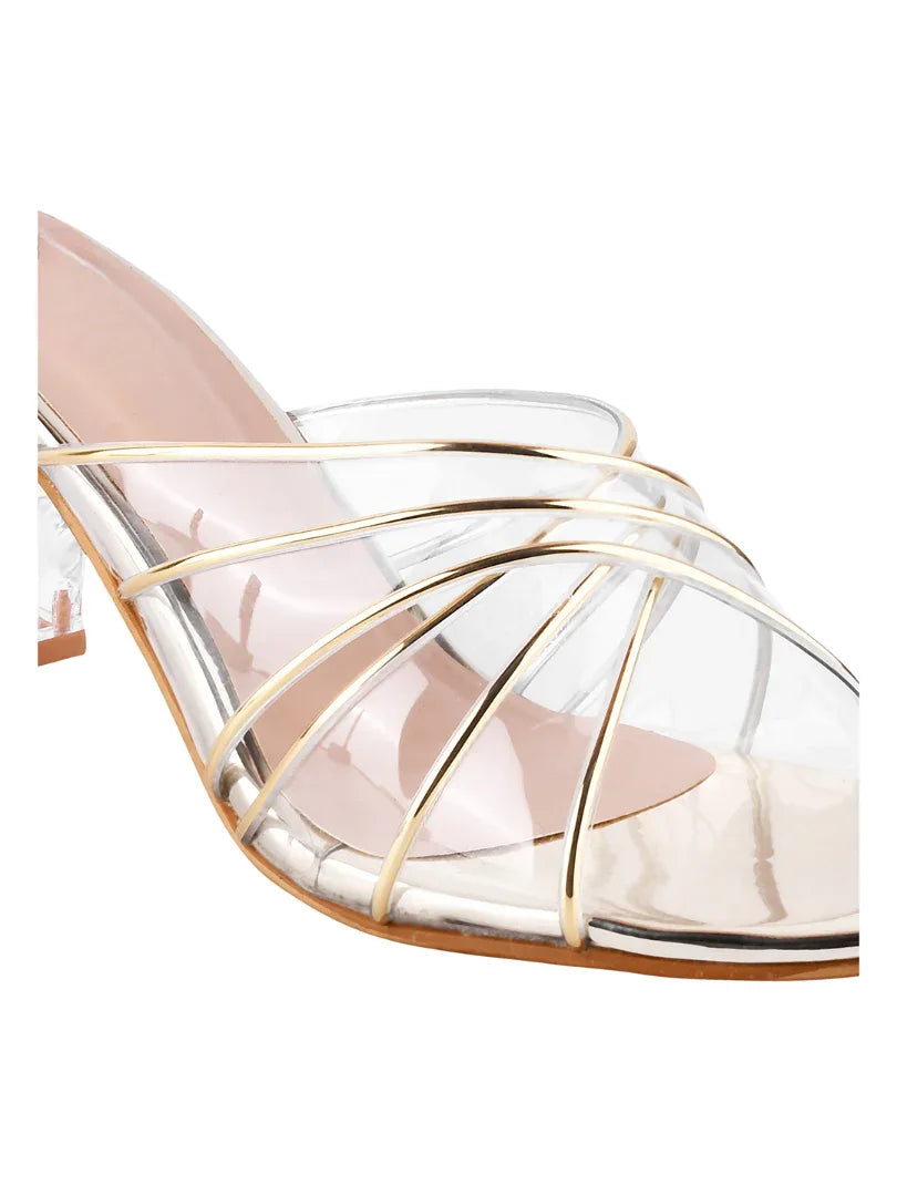 Luxe Clear Strap Block Heel Sandals