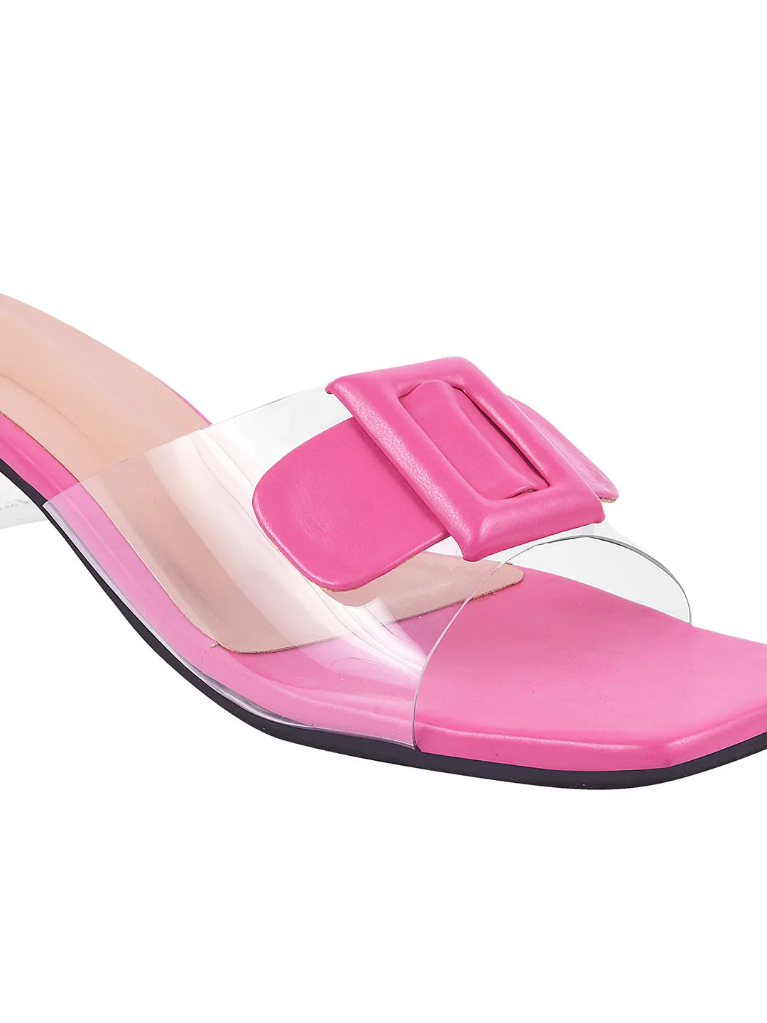 Transparent Bow Detail Heels