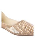 TRYME Ethnic Women's Stone Pearl Embellished Juttis