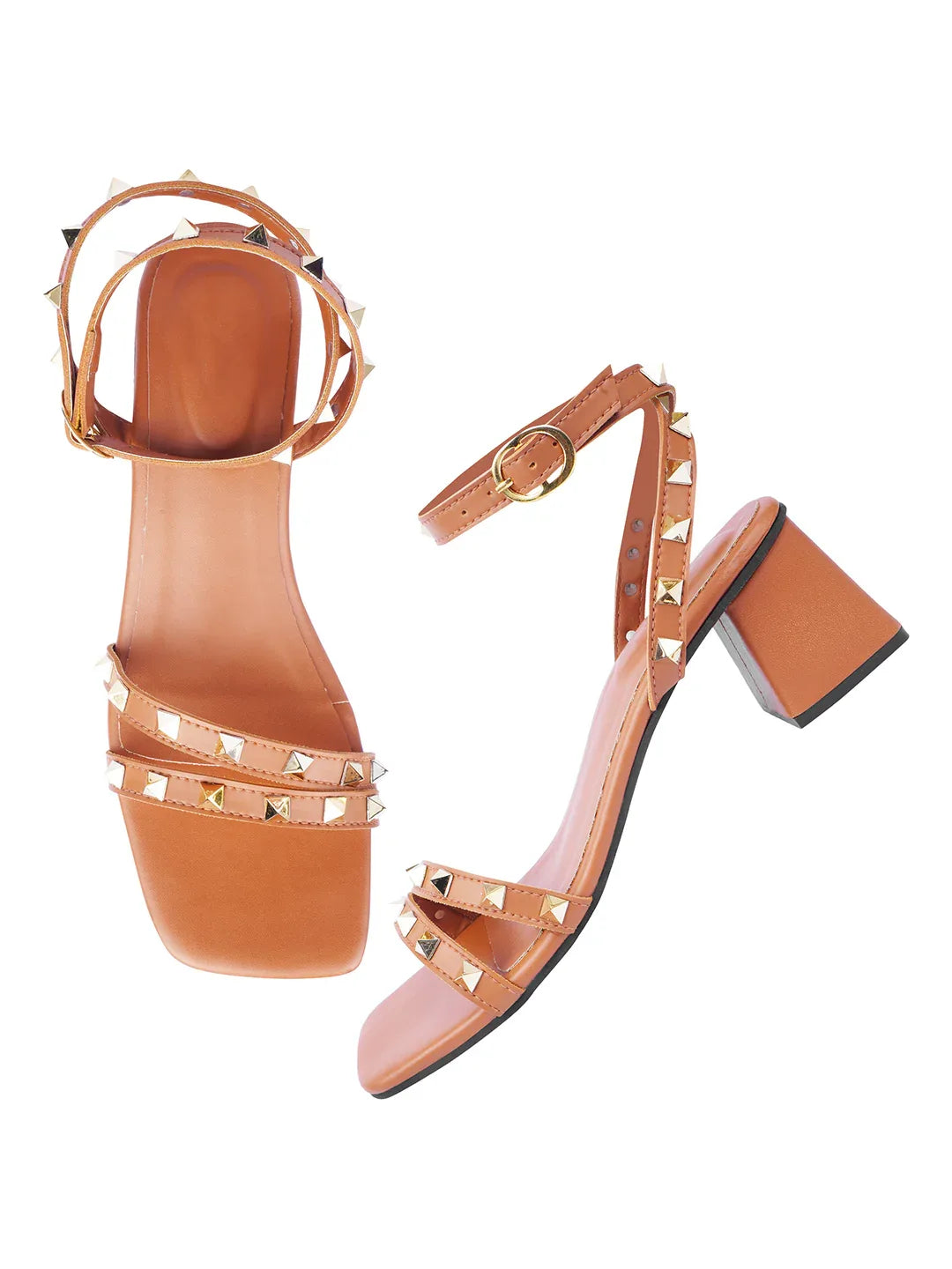 Statement Stud Block Heels