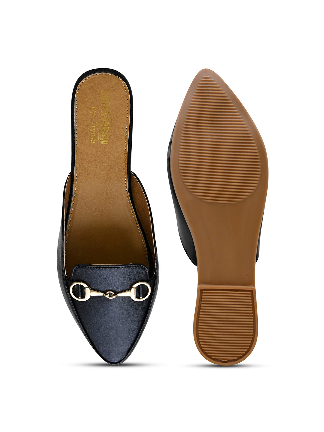 Classic Pointed Toe Mule with Metal Horsebit Detail