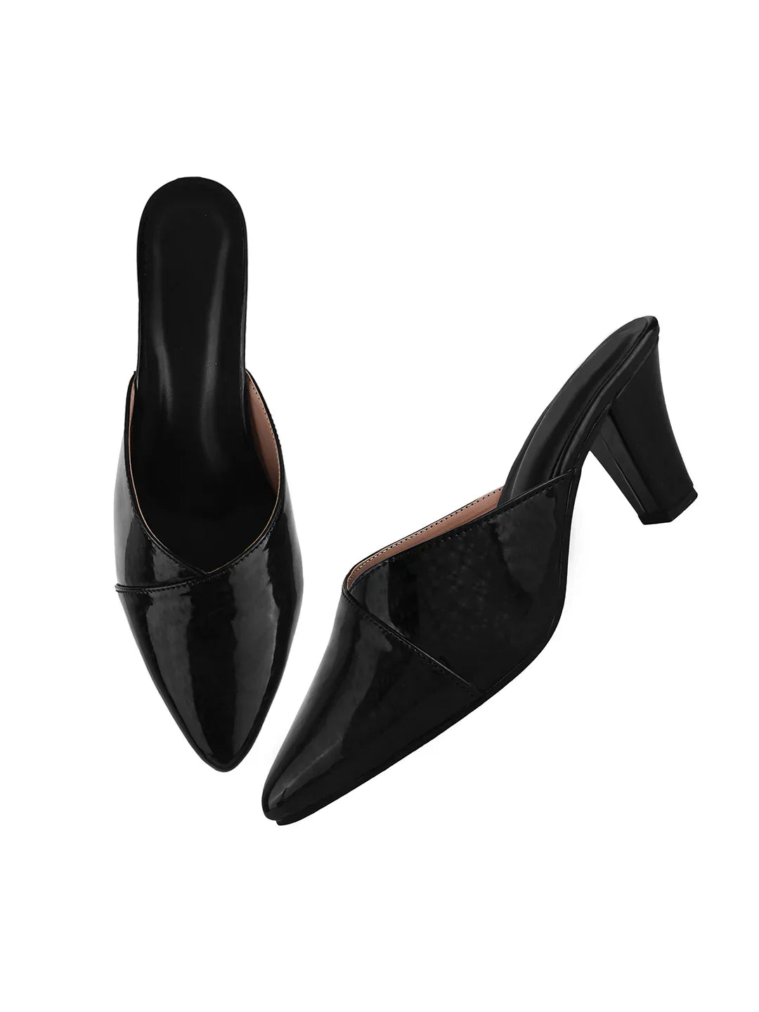 Classic Pointed-Toe Block Heel Mules