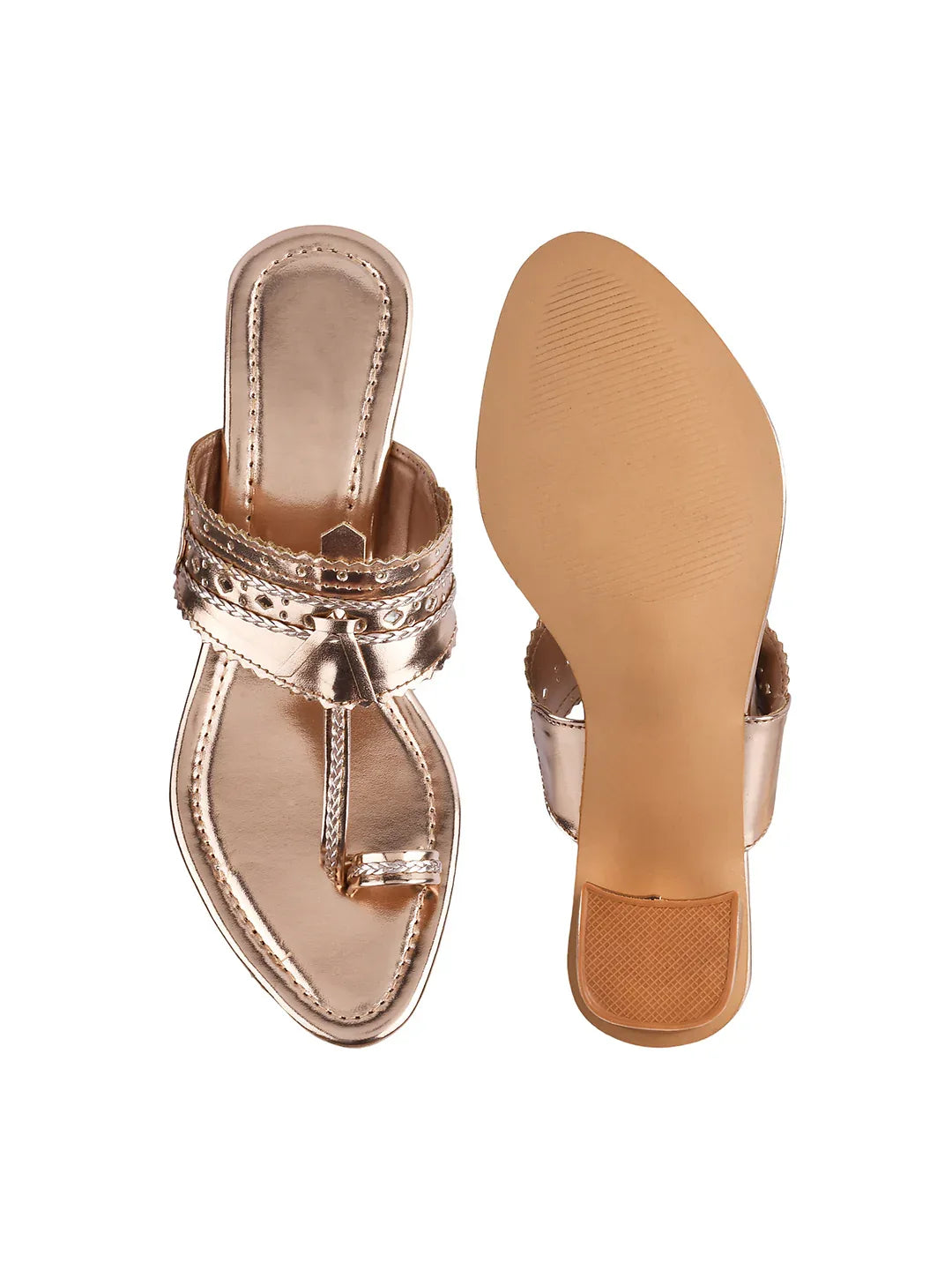 Ethnic Glow Block Heel Sandals