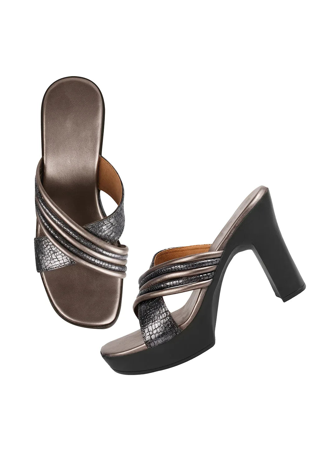 Textured Strap Statement Heels