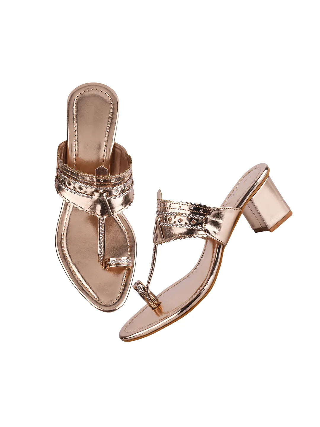 Ethnic Glow Block Heel Sandals