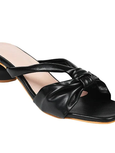 Elegant Knot Strap Block Heels