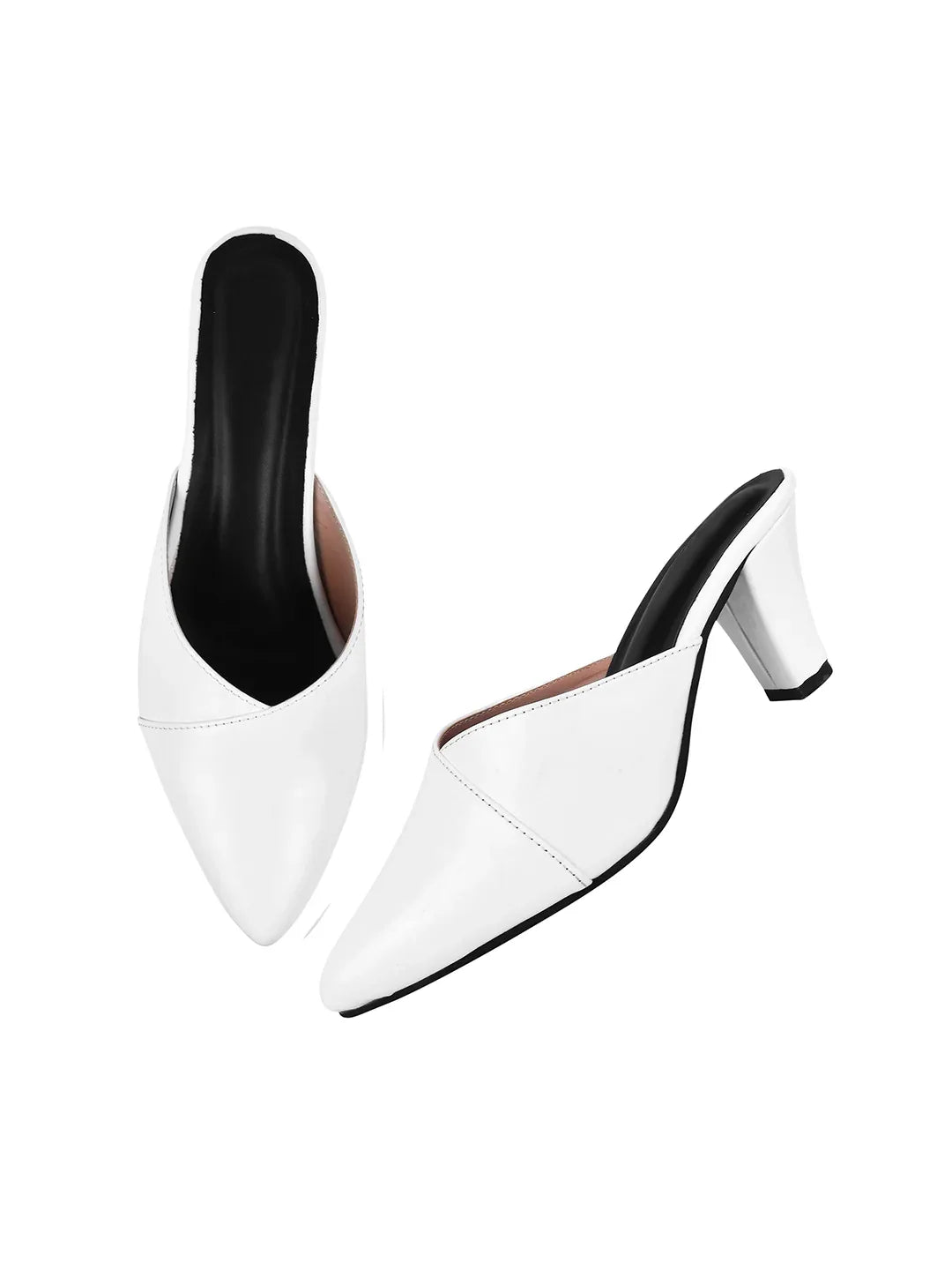Classic Pointed-Toe Block Heel Mules