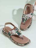 Casual Floral Strap Flat Sandals