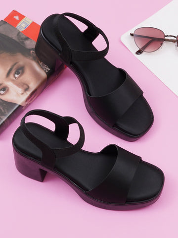 Stylish Open-Toe Backstrap Block Heel Sandals