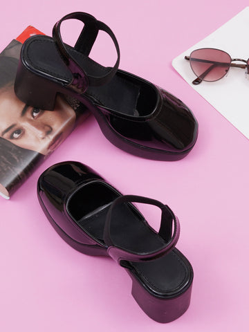 Trendy Open Toe Backstrap Block Heel Sandals