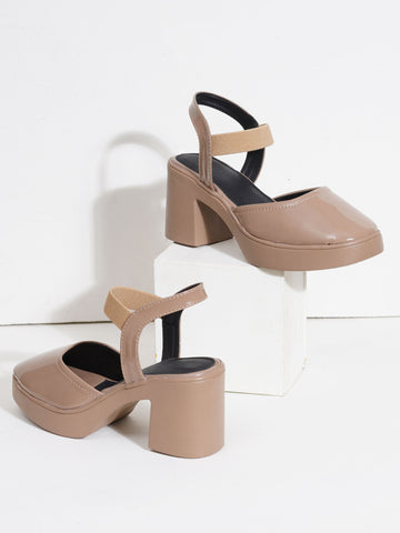 Trendy Open Toe Backstrap Block Heel Sandals