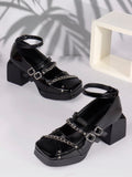Statement Chain Accent Mary Jane Heels