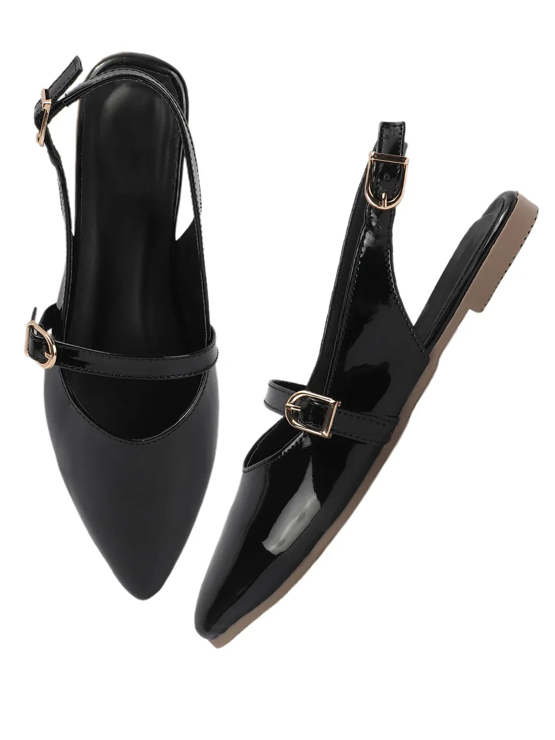 Classic Glossy Flat Mule Sandals