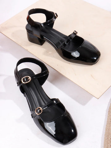Classic Mary Jane Slingback Block Heels