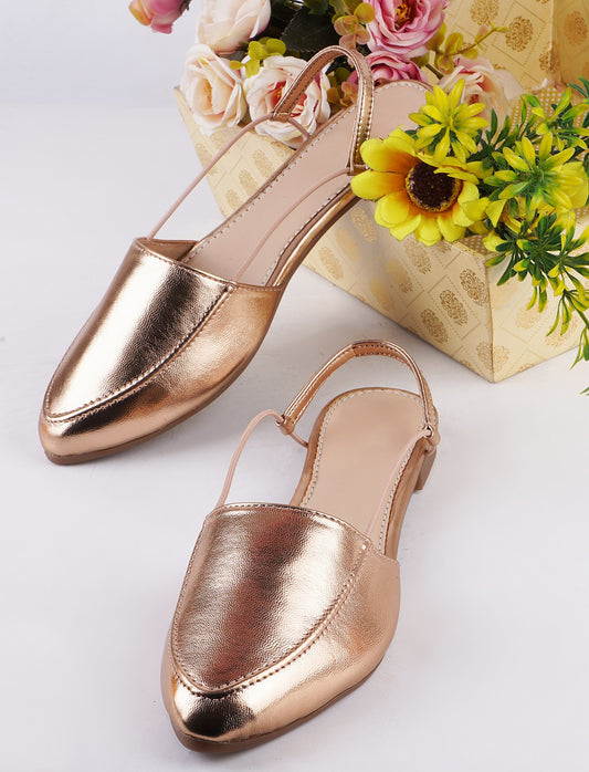 Elegance Metallic Pointed Slingback Flats