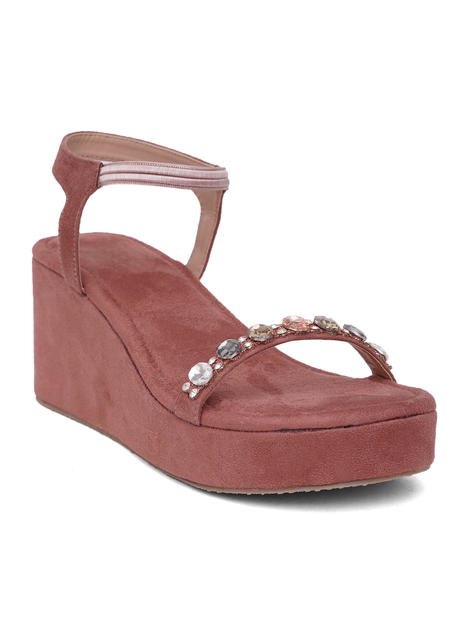 Glam Embellished Wedge Heels