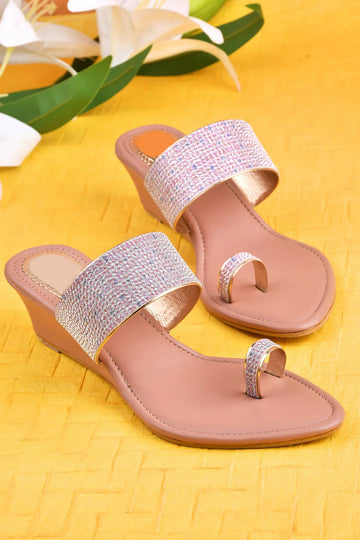 Shimmer Toe-Ring Wedge Heel