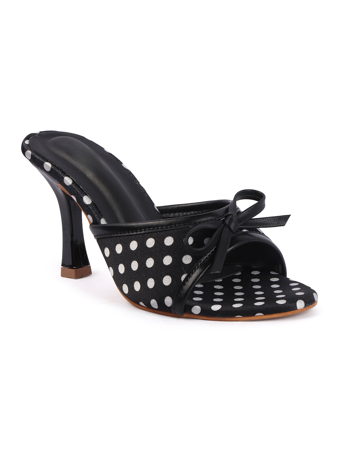 Polka Dot Bow Kitten Heels