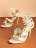 Glam Crystal Flower High Heel Sandals