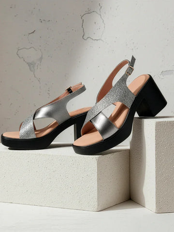 Party-Ready Sparkle Block Heels