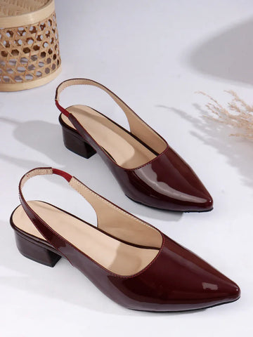 Classic Slingback Block Heel Pumps